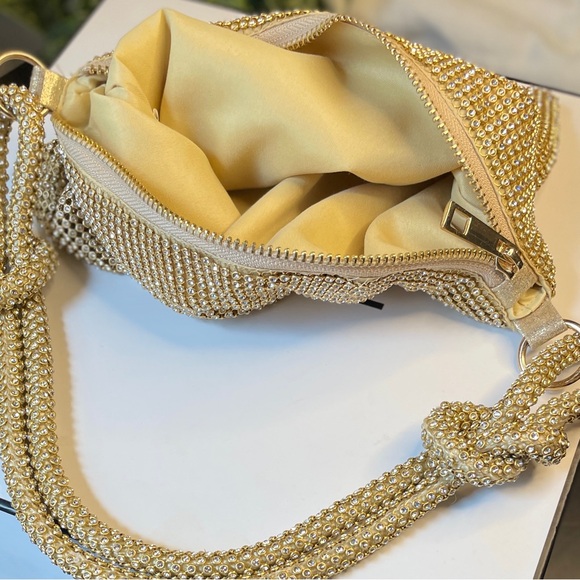 Evening Bag in Gold with Rhinestones - Picture 6 of 7